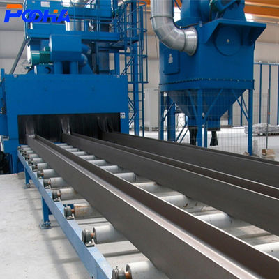 Roller Conveyor Shot Blasting Machine For Cuplock Scaffolding System Ledger Base Jack